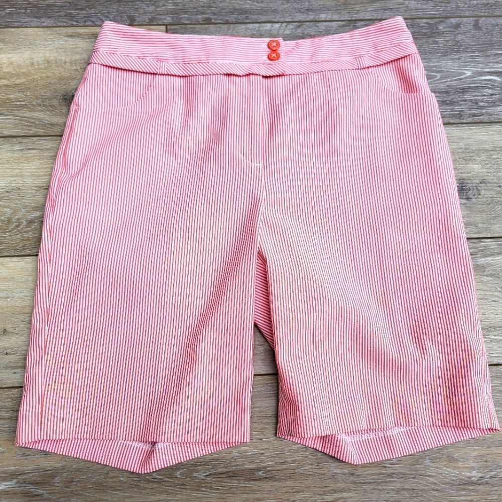 EP Pro Coral and White Striped Golf Shorts size 8